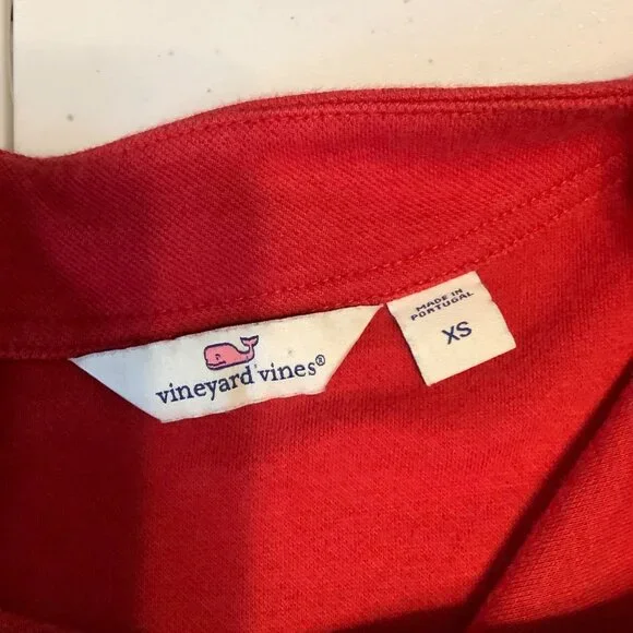 Vineyard Vines Women’s Top Red Cropped Boxy Popover Zipper Back Size XS - Picture 4 of 10